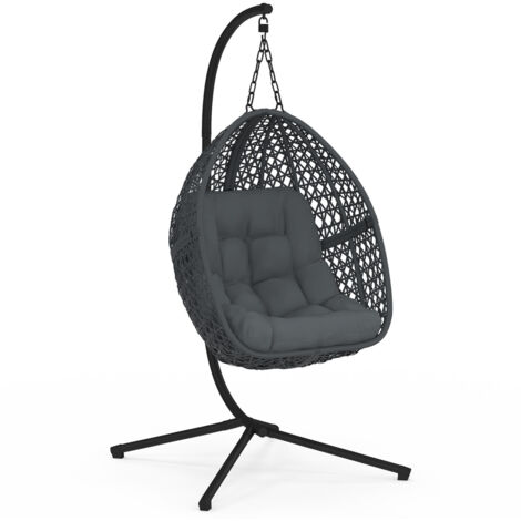 32168678_1 Fauteuil En Forme D'Oeuf Noir Suspendu