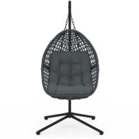 Fauteuil En Forme D'Oeuf Noir Suspendu