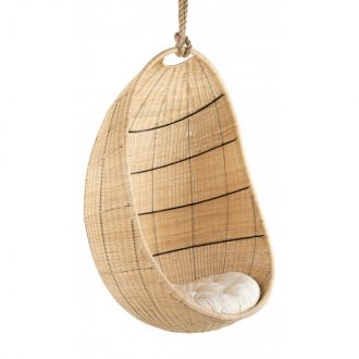 Cocoon Wicker Hanging Swing Chair Natural Rattan