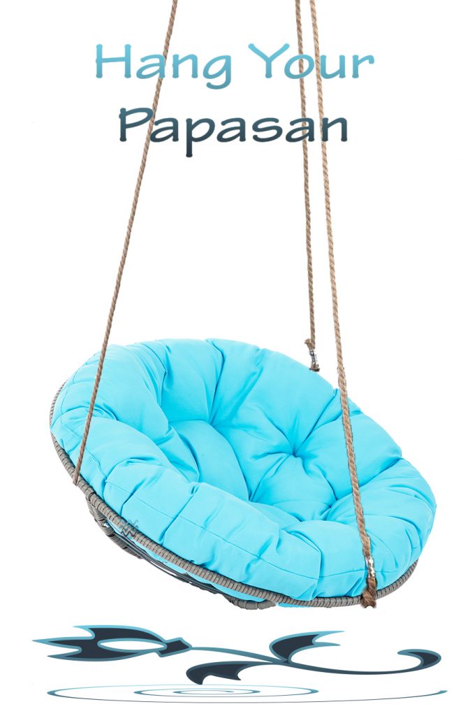 Chaise-papasan suspendue DIY - Coussin bleu