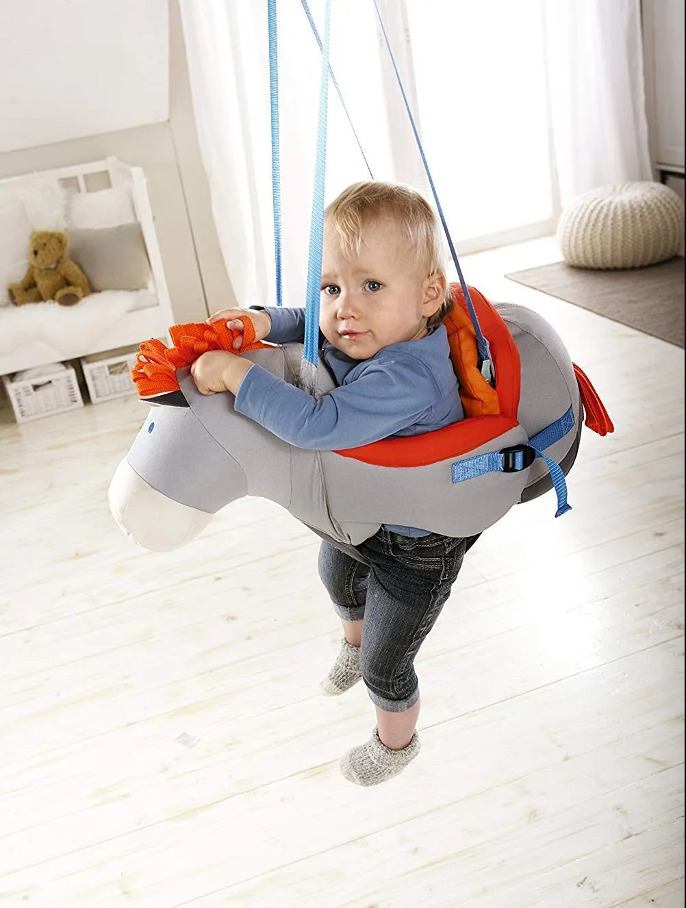 HABA-Horse-Baby-Indoor-Swing -Hauteur réglable-matière souple
