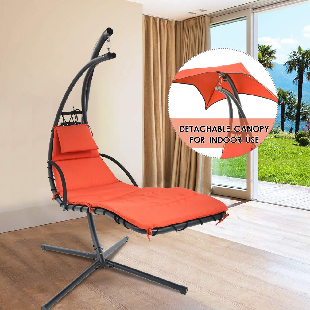 chaise longue suspendue-avec-auvent-détachable-pour-l'intérieur-orange